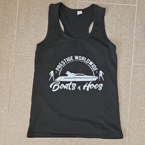 Black Graphic Tank Top Prestige Worldwide
